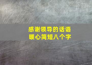 感谢领导的话语 暖心简短八个字